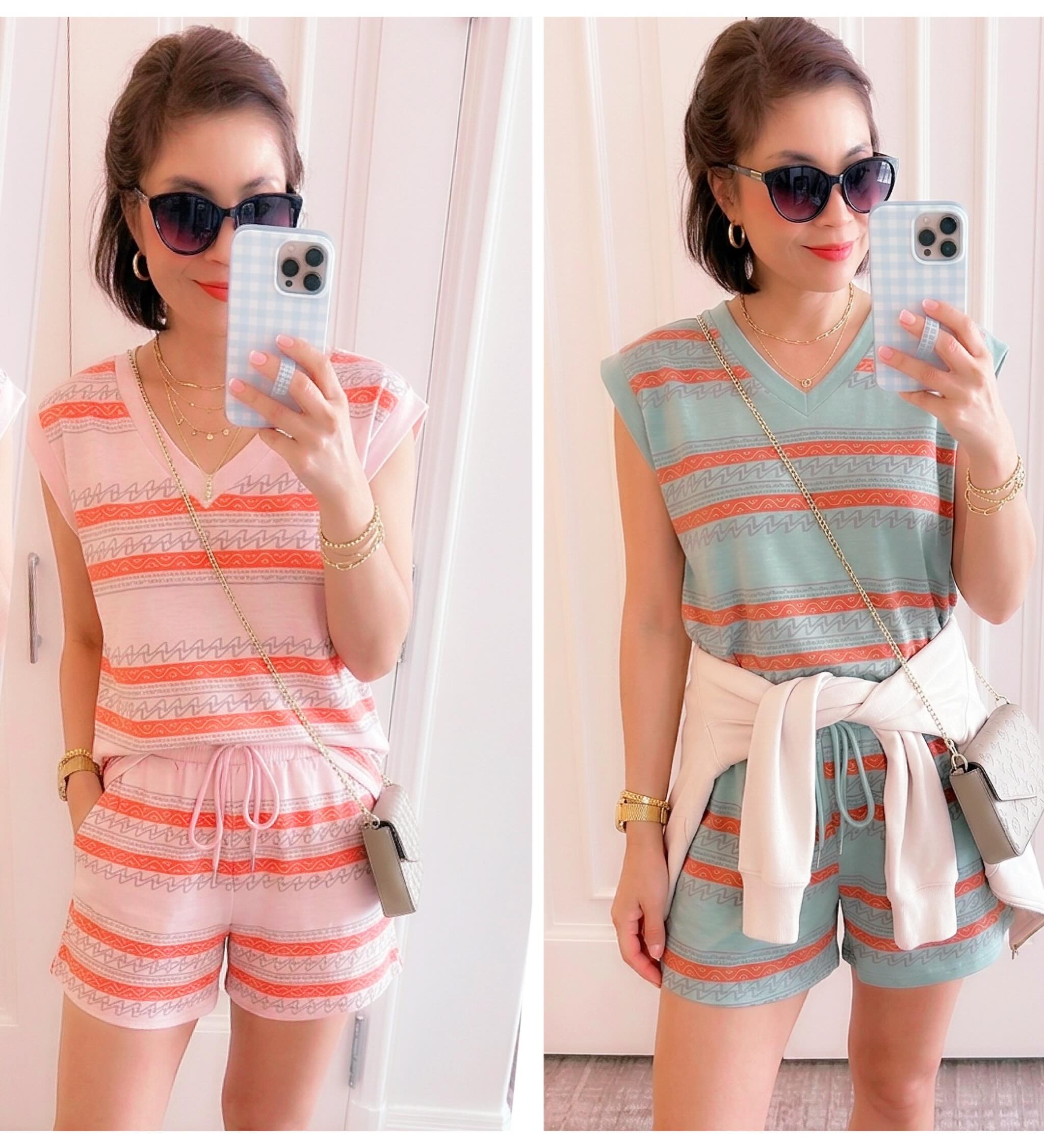A Pastel Striped Shorts Set for Lighthearted Summer Dressing